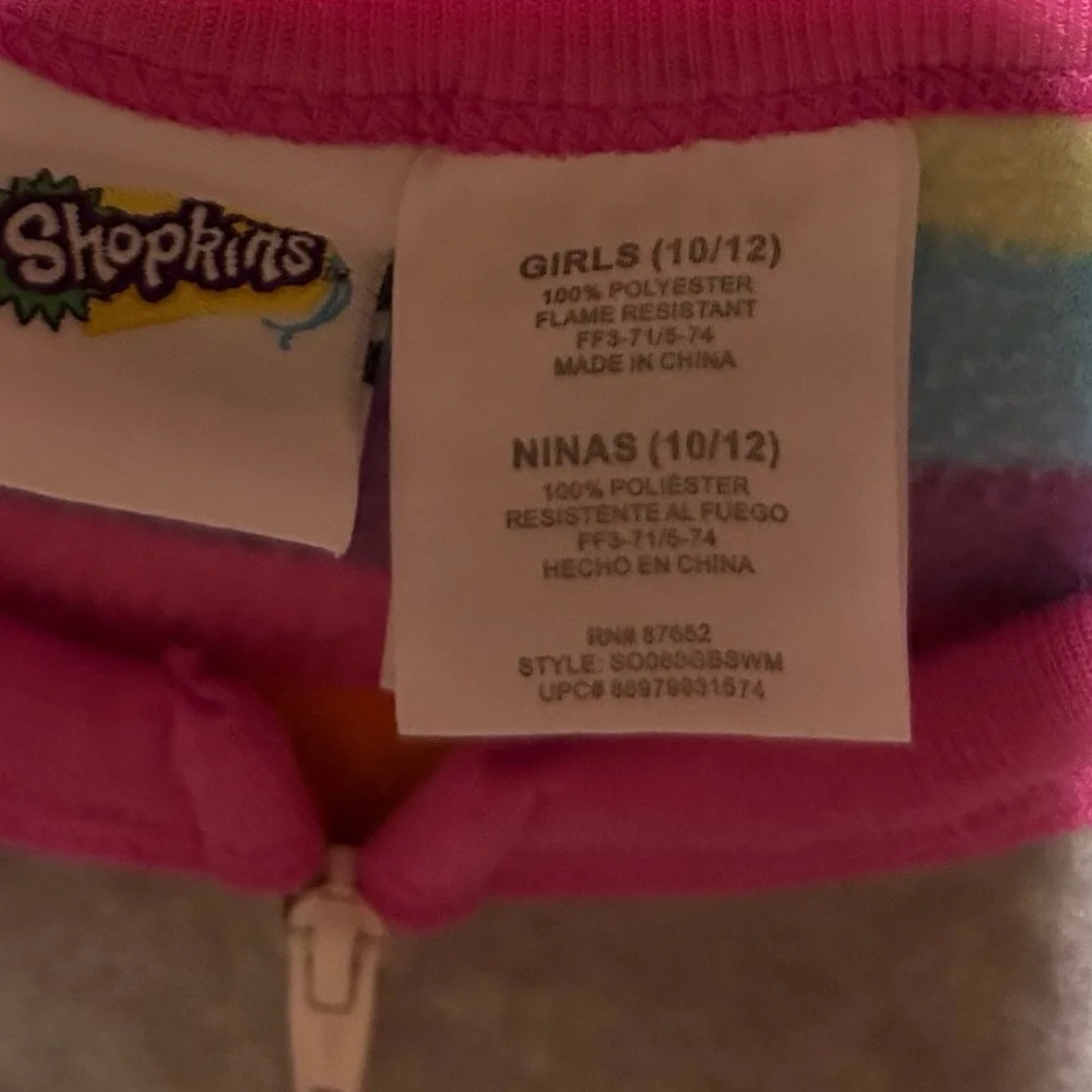 Shopkins Girls Onsie Footie Pajama 10/12